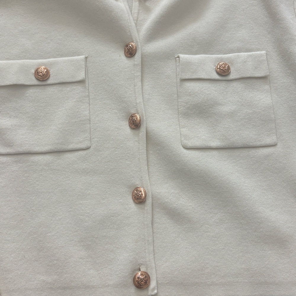 H&M Women's Cream Button-Up Jacket - Picture 4 of 6